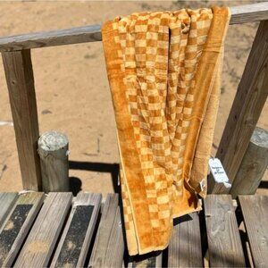 Business & Pleasure Beach Towel Vintage Gold Check
